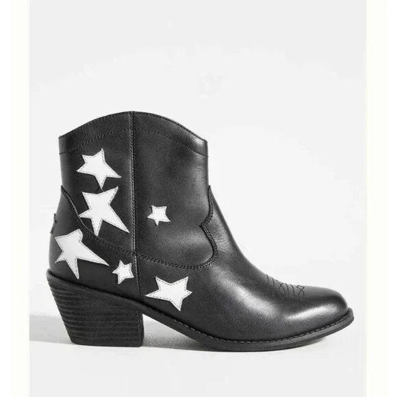 Shoes - Seychelles Under The Stars Black White Starts Leather Ankle Boots NEW Size 8